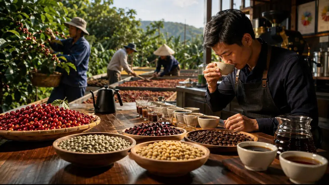 Kiểm tra chất lượng Cà phê Arabica Việt Nam nguyên chất Lâm Đồng