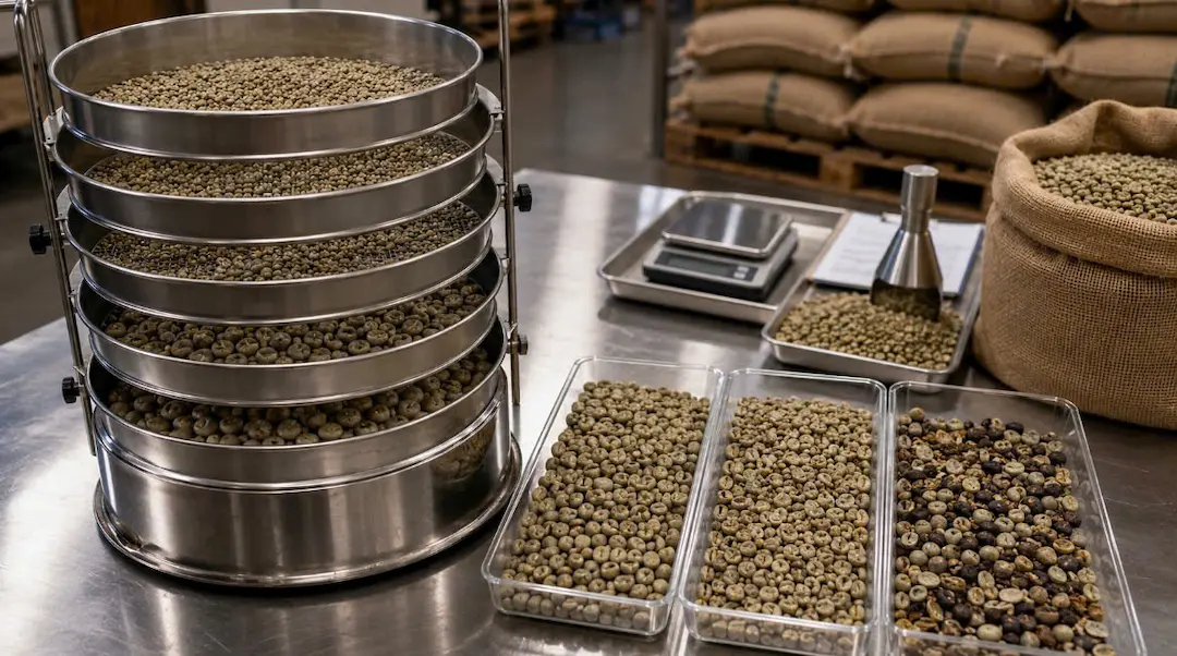Lọc kích thước hạt cà phê Arabica Lâm Đồng