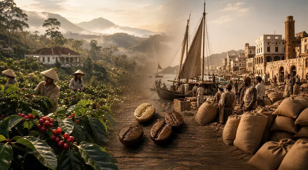 Nguồn gốc hạt cà phê Moka từ cảng Mocha đến Đà Lạt