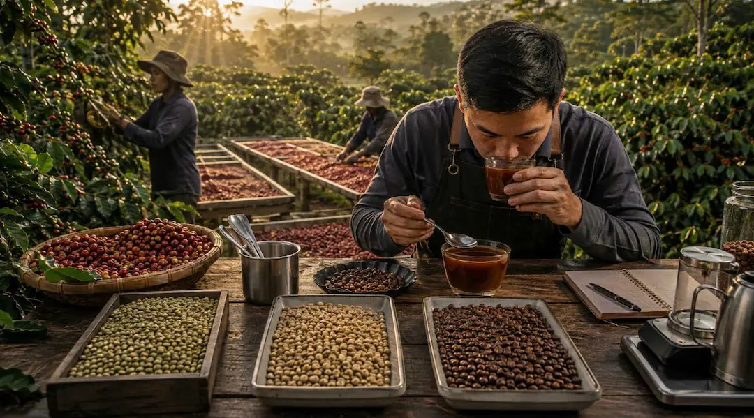 Thử mùi vị đậm đà của cà phê Robusta Buôn Ma Thuột