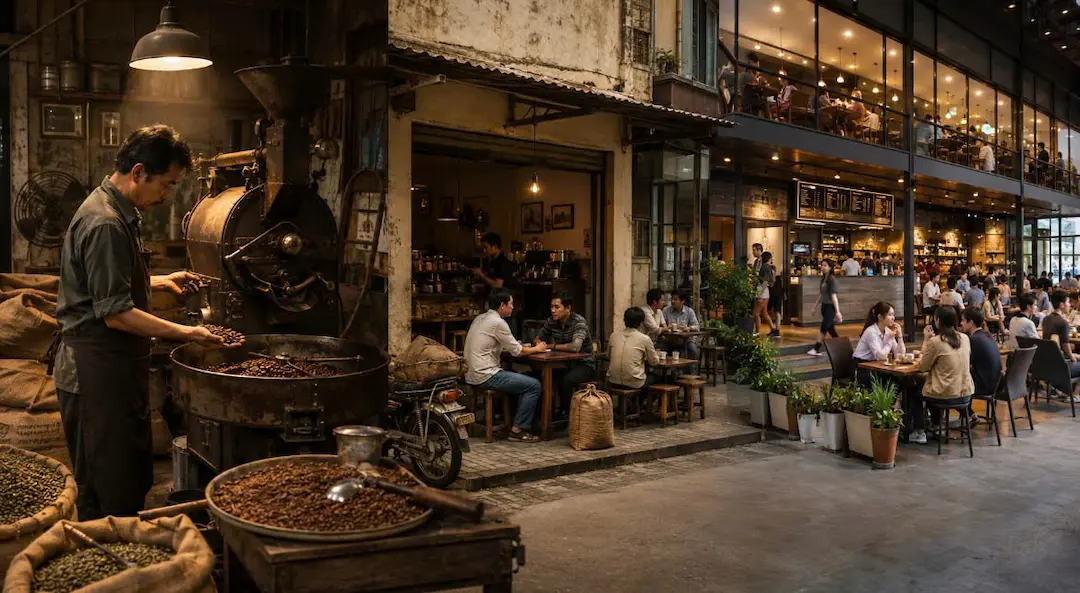 Xưởng rang xay thương hiệu cà phê gia truyền Hà Nội
